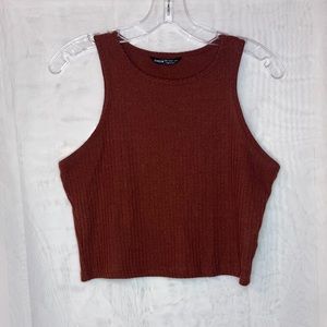 🚨3/$18 Ribbed Cropped Halter Tank Top